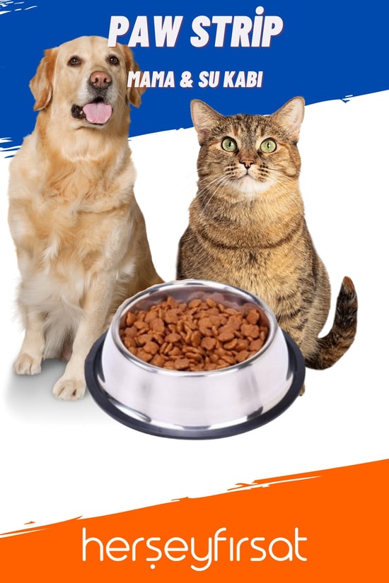 Pawstrip Paslanmaz Çelik Mama Ve Su Kabı-21cm-krom