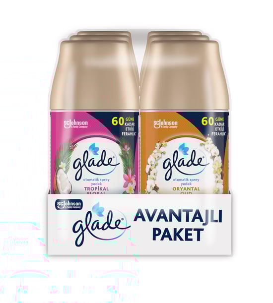 Glade Otomatik Sprey Yedek 6’lı Promo Paket Tropikal+Oryantal