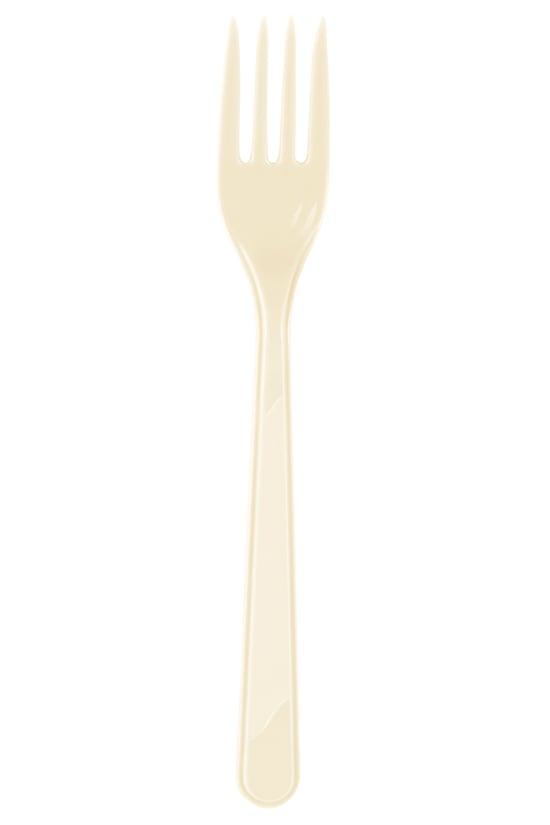 Roll-Up Plastik Çatal Krem 25 Adet