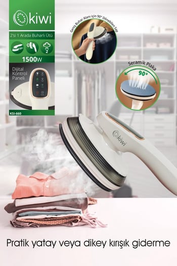 Ksı-660 2'si 1 Arada Buharlı Ütü – 1500W Güçlü, LED Ekranlı, 90° Dönebilen Saplı