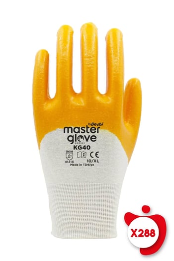 Master Glove KG40 Sarı Nitril Kaplı Pamuk ve Polyester Örgü İş El