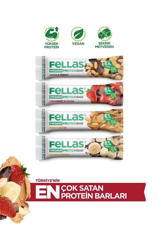 Fellas Vegan Protein Bar Deneme Paketi x 4 Adet
