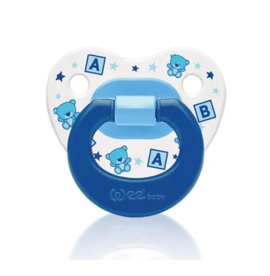 Wee Baby Desenli Damaklı Emzik No:3 18+ ay Mavi