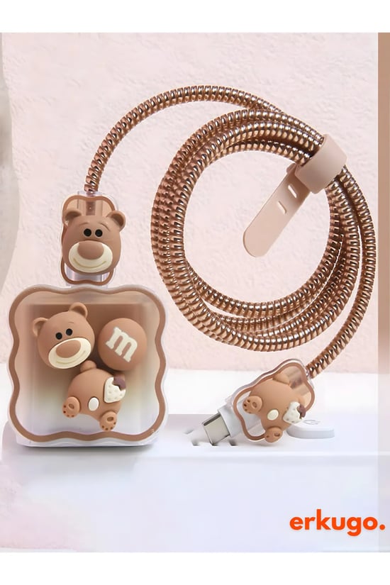 iPhone 18/20 W Şarj Cihazı Uyumlu 5 Parça Şarj Koruma Seti, Kablo Koruyucu