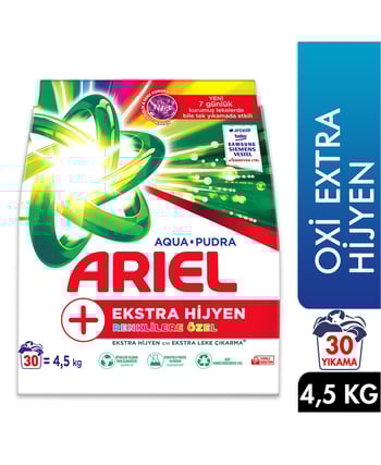 deterjan, çamaşır deterjanı, ariel, toz deterjan, toz,Oxi Extra Hijyen,4,5 kg,Ariel Toz Çamaşır Deterjanı
