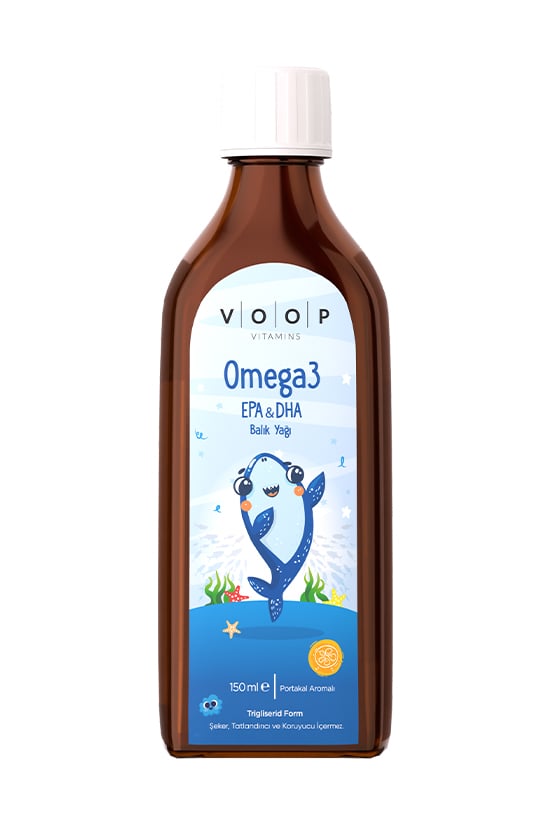 Çocuklar için Balık Yağı Omega 3 Portakal Aromalı Şurup | Yüksek EPA & DHA Kaynağı  - 150 ml