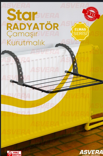 Elmas Serisi - Star Kompakt Katlanabilir Kalorifer Tipi Balkon ve Petek Çamaşır Kurutmalığı