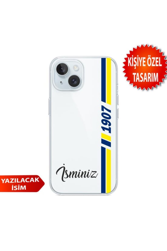 DİYARI FIRSAT İphone 13-İphone 14 Uyumlu Kişiye Özel İsim Eklenebilir Desenli Şeffaf Silikon Kılıf