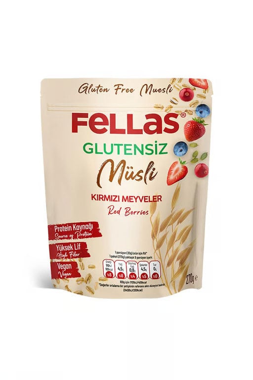 Fellas Glutensiz Müsli - Kırmızı Meyveli 270g
