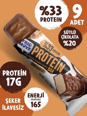 Trio Move %33 Protein Bar Kurabiyeli Ve Sütlü 50 Gr *9'lu