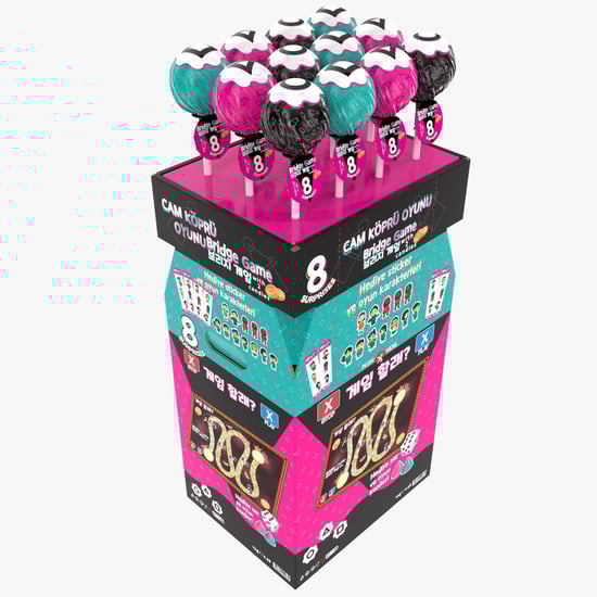 Squit Game Süpriz Hediyeli Mega Lolipop Şeker 12 Gr 48'Li Standlı