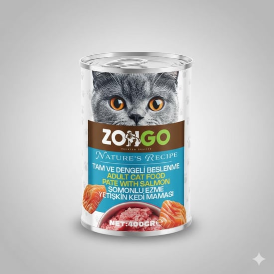 Zongo Yetişkin Kedi Konservesi Somonlu Pate 400gr