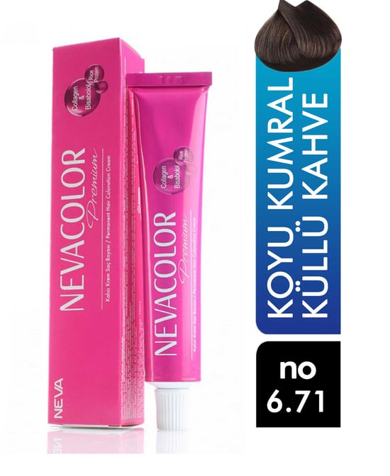 Nevacolor Premium Tüp Saç Boyası Koyu Kumral Küllü Kahve 6.71 50 ml