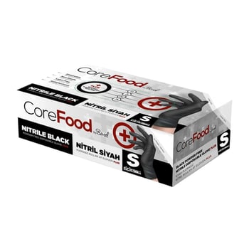 Bimel Corefood Plus Pudrasız Nitril Eldiven S Beden Siyah 100'lü