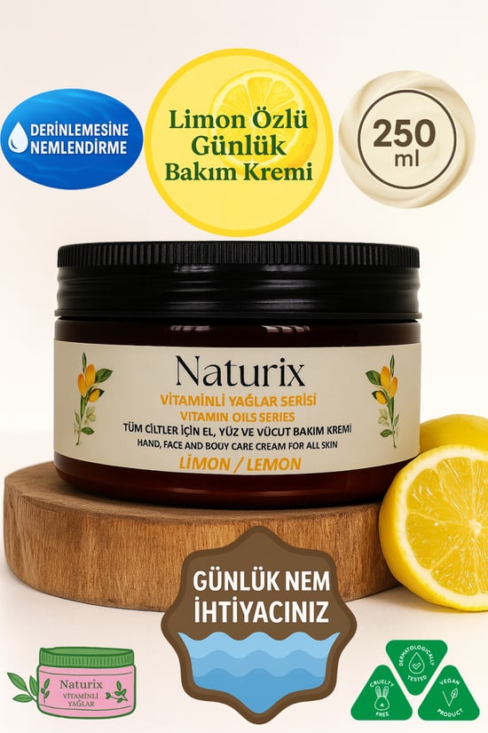 Naturix Limon Özlü El Yüz Ve Vücut Bakım Kremi 250 ml