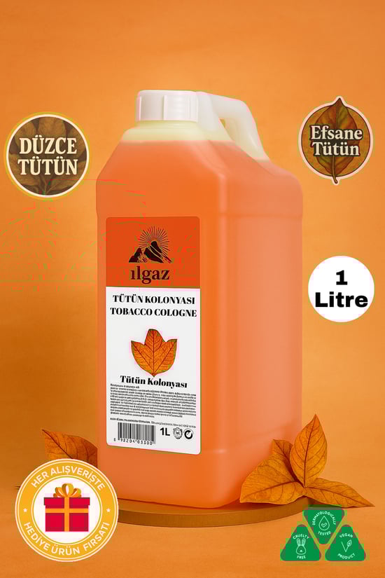 Ilgaz Tütün Kolonyası 60 Derece Huni Kapaklı Büyük Boy Bidon Kolonya 1000 ml