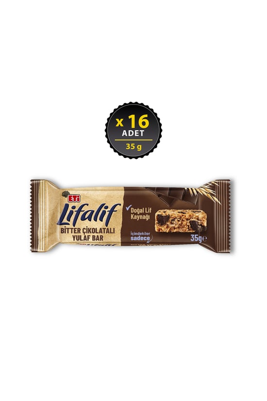 Eti Lifalif Bitter Çikolatalı Yulaf Bar 35 g x 16 Adet