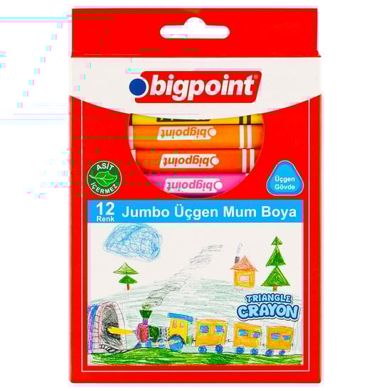 Bi̇gpoi̇nt Jumbo Üçgen Mum Boya 12 Renk