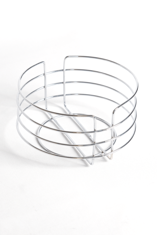 Rafiste Yuvarlak Ekmeklik ve Sunum Sepeti Krom