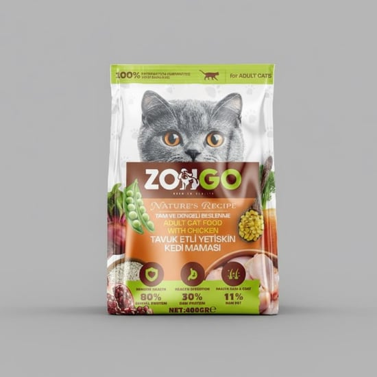 Zongo Yetişkin Kedi Maması Tavuk Etli 400gr