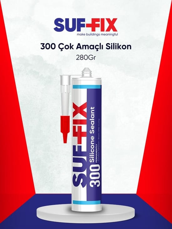Suf-Fix 300 Genel Çok Amaçlı Silikon Şefaf Renk Su Geçirmez 280gr