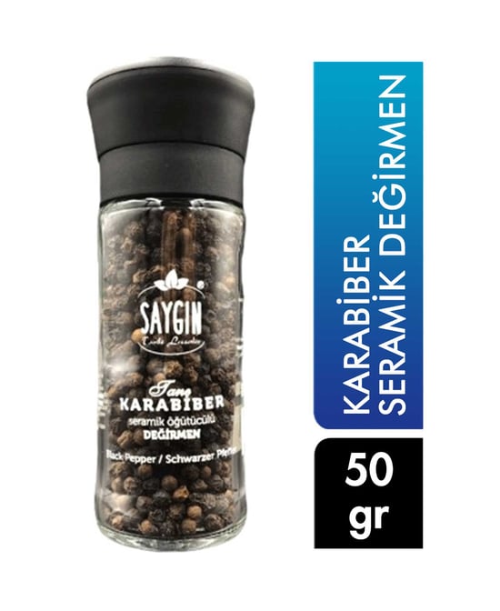 Saygın Tane Karabiber 50 gr + Seramik Değirmen