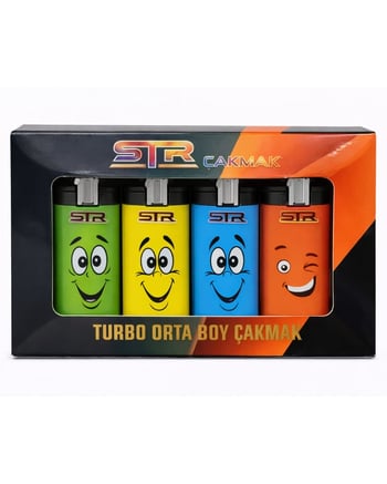 Str Dolumlu Izgaralı Jet Çakmak (Emoji)