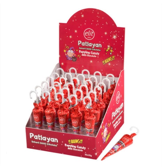 Elit Patlayan Şekerli Sütlü Çikolata 20 Gr 30 Adet