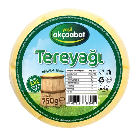 Yeşil Akçaabat Trabzon Tereyağı Tuzsuz 750 gr