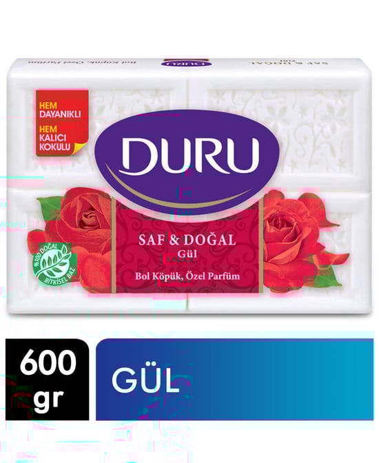 Duru Banyo Sabunu Saf & Doğal 4 x 150 gr Gül