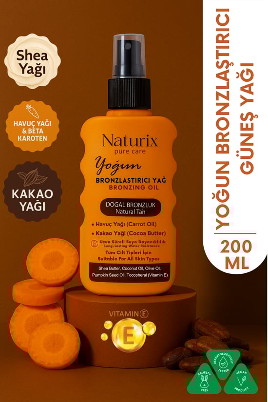 Naturix Yoğun Bronzlaştırıcı Tüm Cilt Tiplerine Uygun Sprey 200 ml