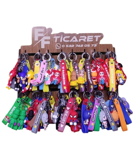 Yeni Nesil Karışık Silikon Anahtarlık (Büyük Boy Standlı)