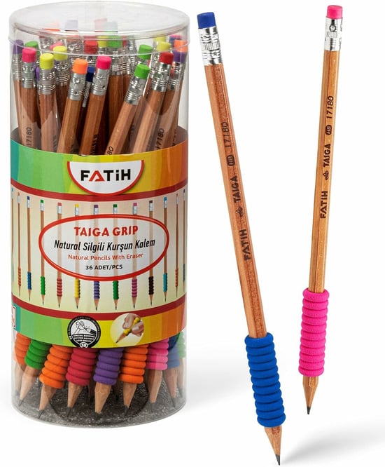 Fatih Taiga Grip 36 Li Natural Silgili Kurşun Kalem 17180