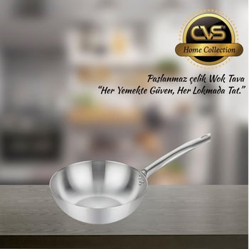 CVS DN 20042 Ametist 28 cm Paslanmaz Çelik Wok Tavası