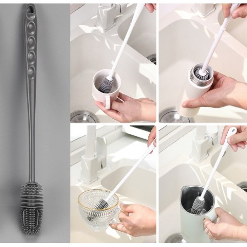 DİYARI FIRSAT Uzun Saplı Silikon Biberon ve Kavanoz Yıkama Fırçası