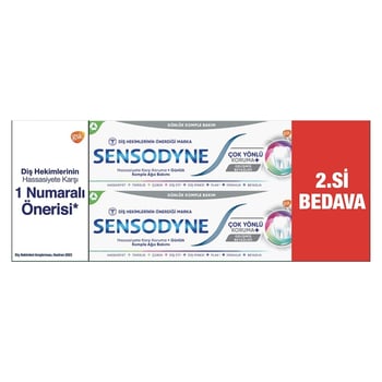 Sensodyne Çok Yönlü Koruma Gelişmiş Beyazlık 50 ml 2li Avantaj Paket