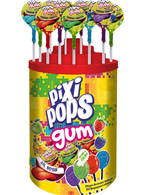 Pixi Pops Meyve Aromalı Dil Boyayan Top Lolipop 100 x 16 gr
