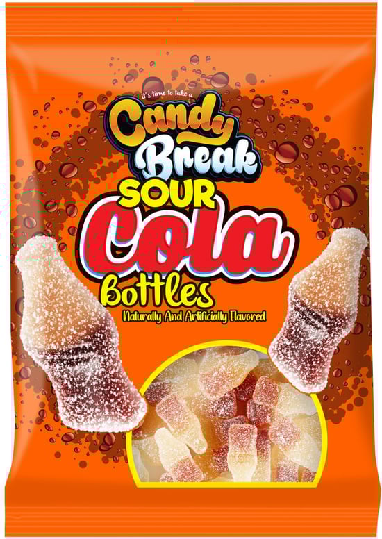 American Foods Candy Break Ekşi Kola Şişeleri Jelibon 113G