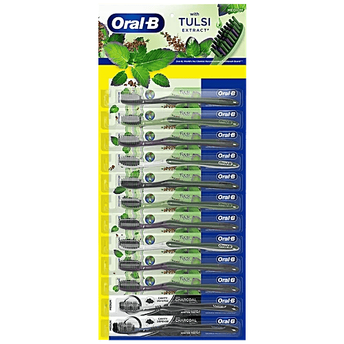 Oral-B Tulsi Özlü & Aktif Karbonlu Diş Fırçası Seti 12'li