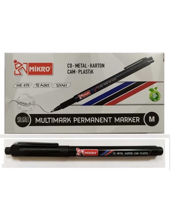 Mikro Siyah Cd Kalemi Mk-419 12'li Paket