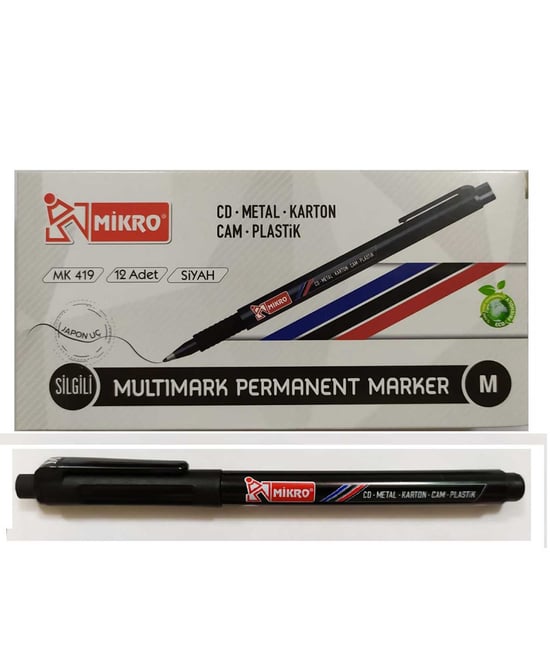 Mikro Siyah Cd Kalemi Mk-419 12'li Paket