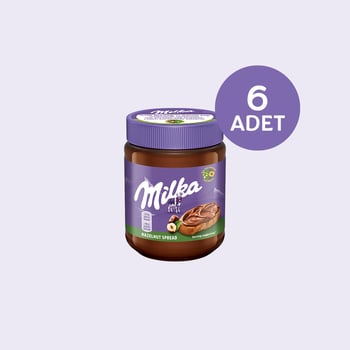 Milka Spread Hazelnut Sürülebilir Çikolata Kakaolu Fındık Ezmesi 350 gr - 6 Adet