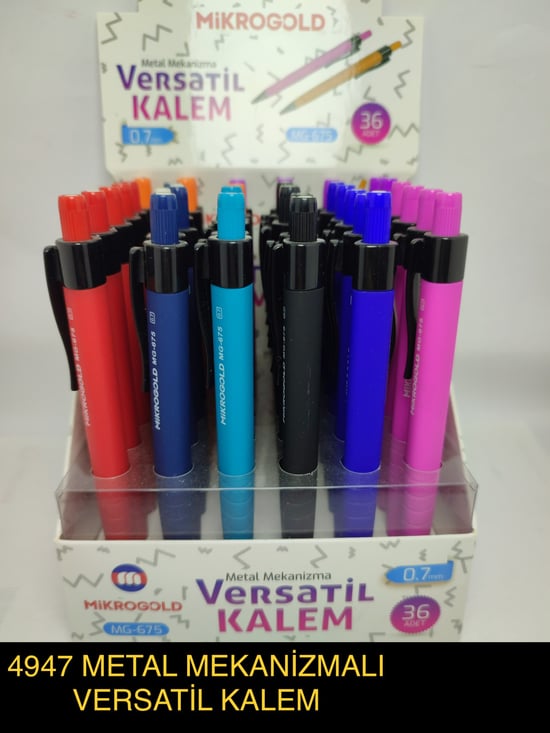 Mikrogold metal mekanizmalı kurşun kalem 0.7 uçlu versatil kalem