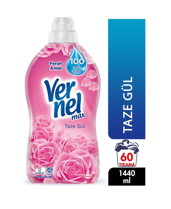 Vernel Max Çamaşır Yumuşatıcı 1440 ml Taze Gül