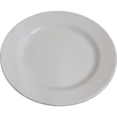 Akel 21 Cm Sade Servis Tabağı - Beyaz - Melamin Servis Tabak Yuvarlak