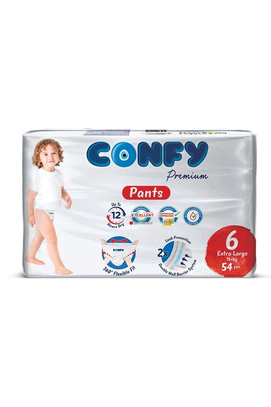 Confy Premium Külot Bebek Bezi 6 Numara Extralarge 15 KG 54 Adet