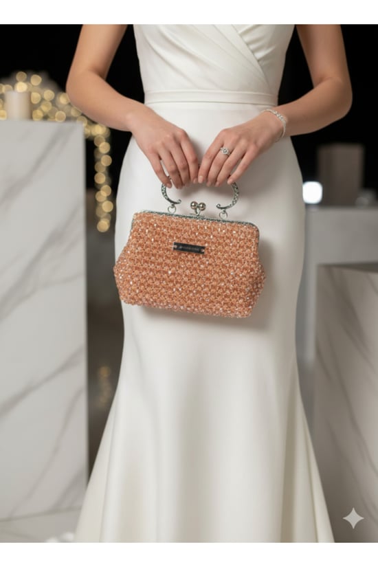 Atelier Emine Salmon Blush Sorbet – Özel Üretim Kristal Çanta