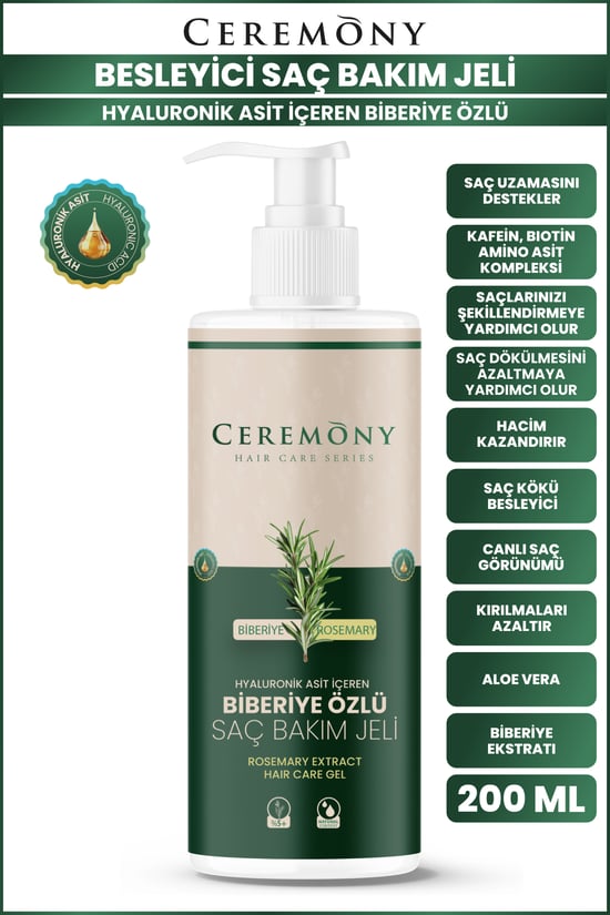 Ceremony Saç Uzatma Etkili Biberiye Bakım Jeli 200 ml