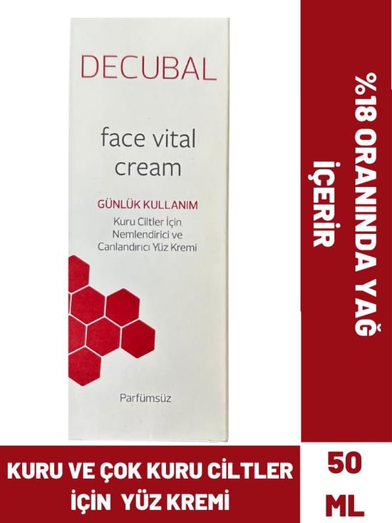 Decubal Face Vital  Kuru ve Hassas Ciltler İçin Ekstra Besleyici 