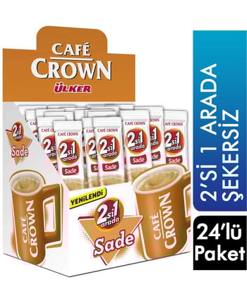 Cafe Crown Kahve Şekersiz 2'si 1 Arada 24'lü Paket
